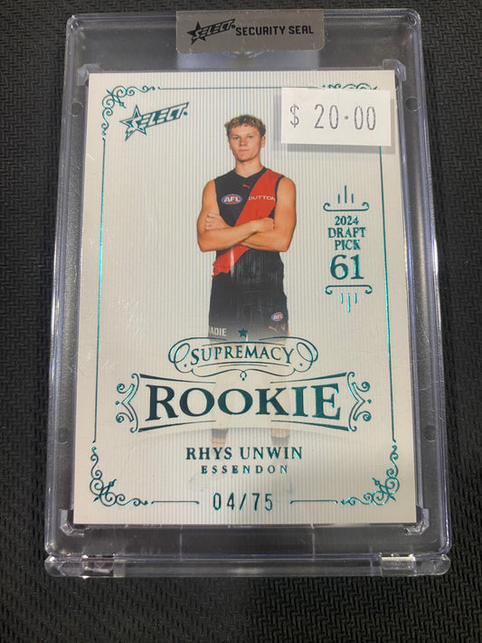 2025 AFL Select Supremacy Rookie - Ryan Unwin - Rookie 04/75
