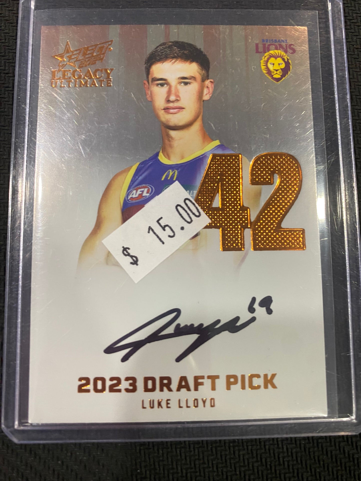 2024 AFL Select Legacy Ultimate - Luke Lloyd - Draft Pick Signature Copper 144/175