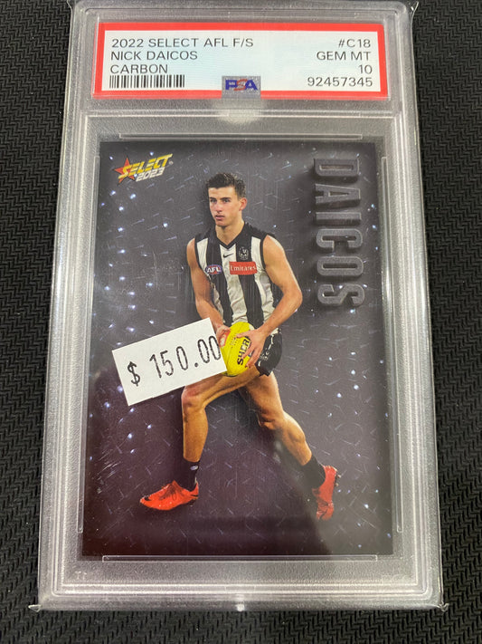 2022 AFL Select - Nick Daicos - PSA 10 - Carbon 181/195