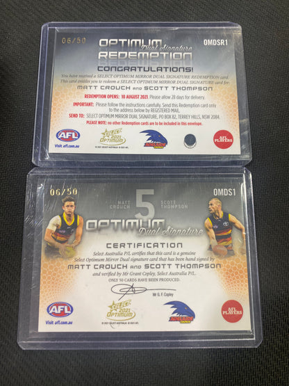 2021 AFL Select Optimum - Matt Crouch & Scott Thompson - Optimum Duel Signature 6/50