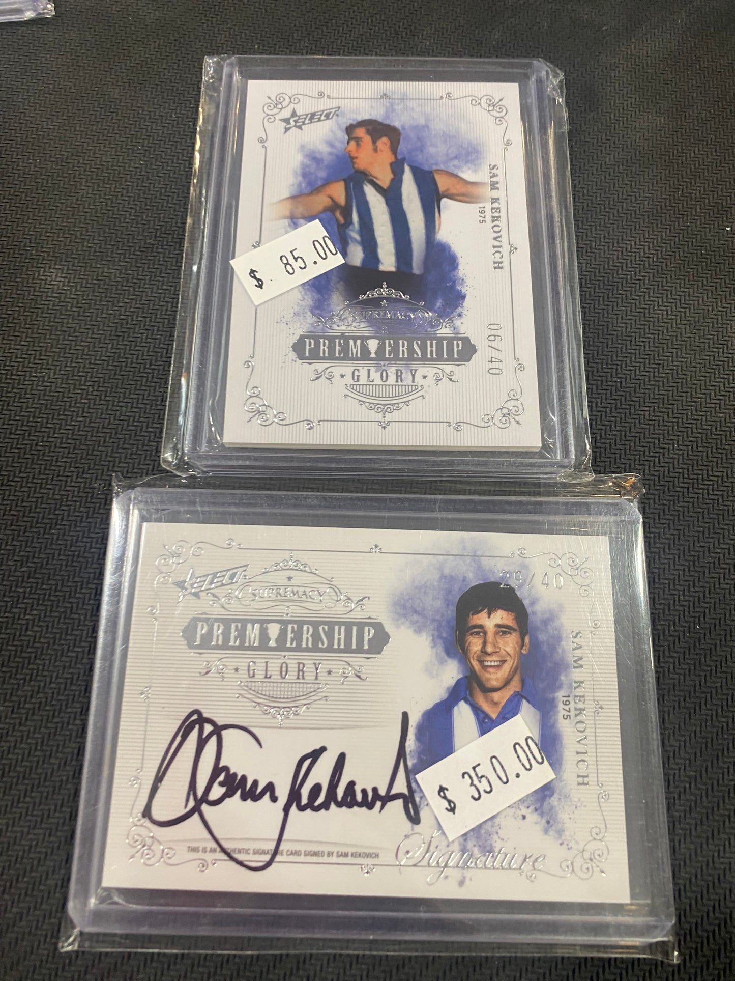 2019 AFL Select Supremacy - Bundle - Sam Kekovich - Premiership Glory Insert 06/40 & a premiership Glory Signature 29/40