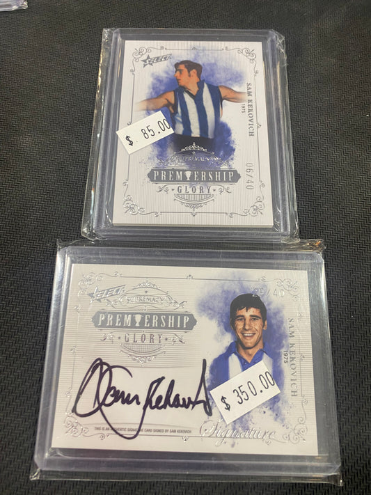 2019 AFL Select Supremacy - Bundle - Sam Kekovich - Premiership Glory Insert 06/40 & a premiership Glory Signature 29/40