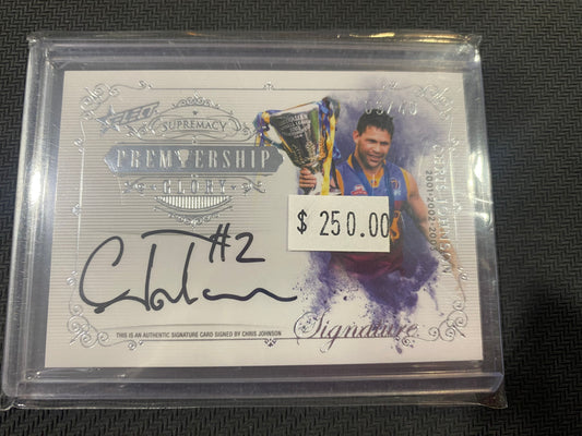 2019 AFL Select Supremacy - Chris Johnson - Premiership Glory Signature 03/40