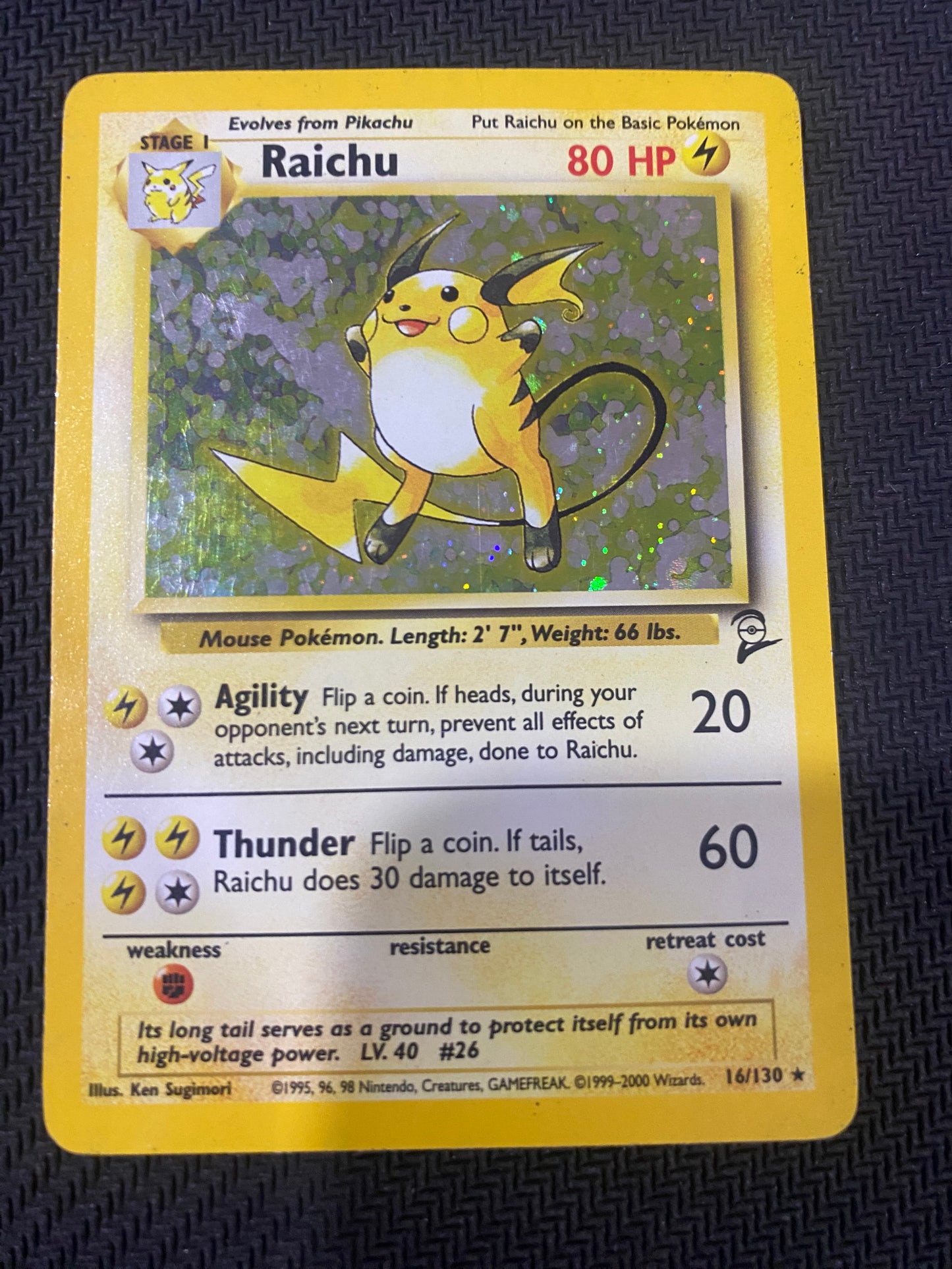 Raichu 16/130 MP - Base Set 2 - Holo Rare
