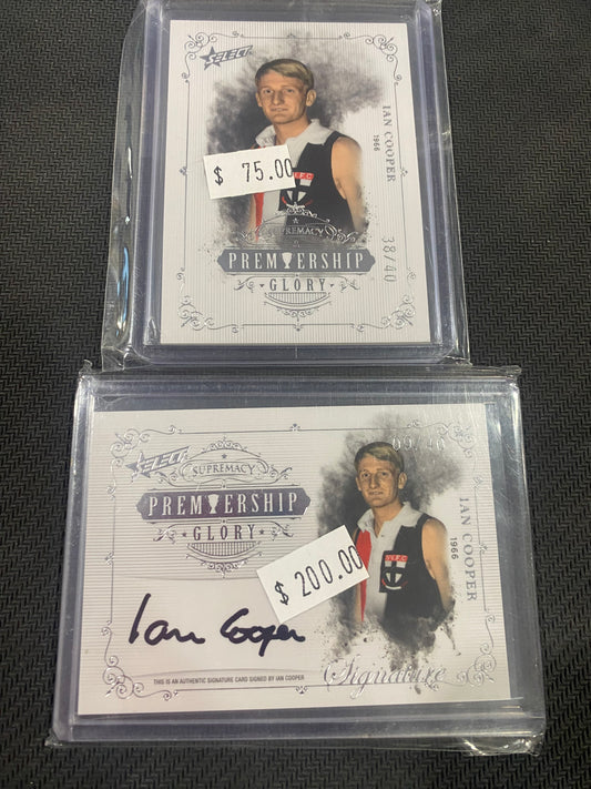 2019 AFL Select Supremacy - Bundle - Ian Cooper - Premiership Glory Insert 38/40 & Premiership Glory Signature 09/40