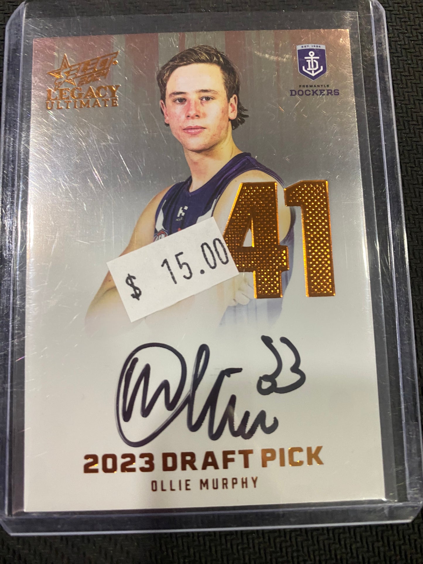 2024 AFL Select Legacy Ultimate - Ollie Murphy - Draft Pick Signature Copper 172/175