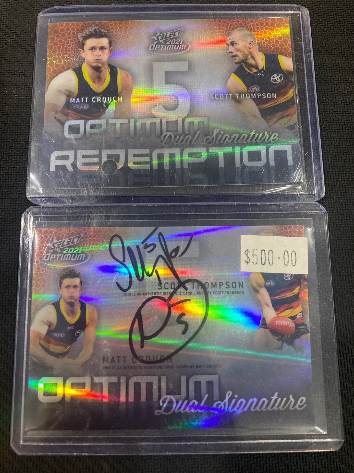 2021 AFL Select Optimum - Matt Crouch & Scott Thompson - Optimum Duel Signature 6/50