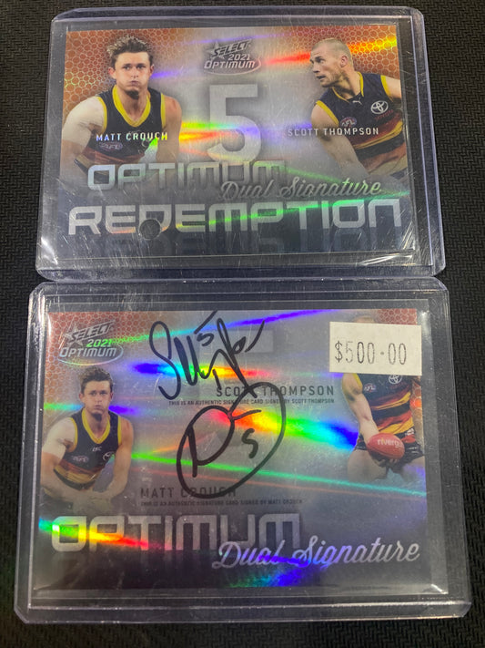2021 AFL Select Optimum - Matt Crouch & Scott Thompson - Optimum Duel Signature 6/50