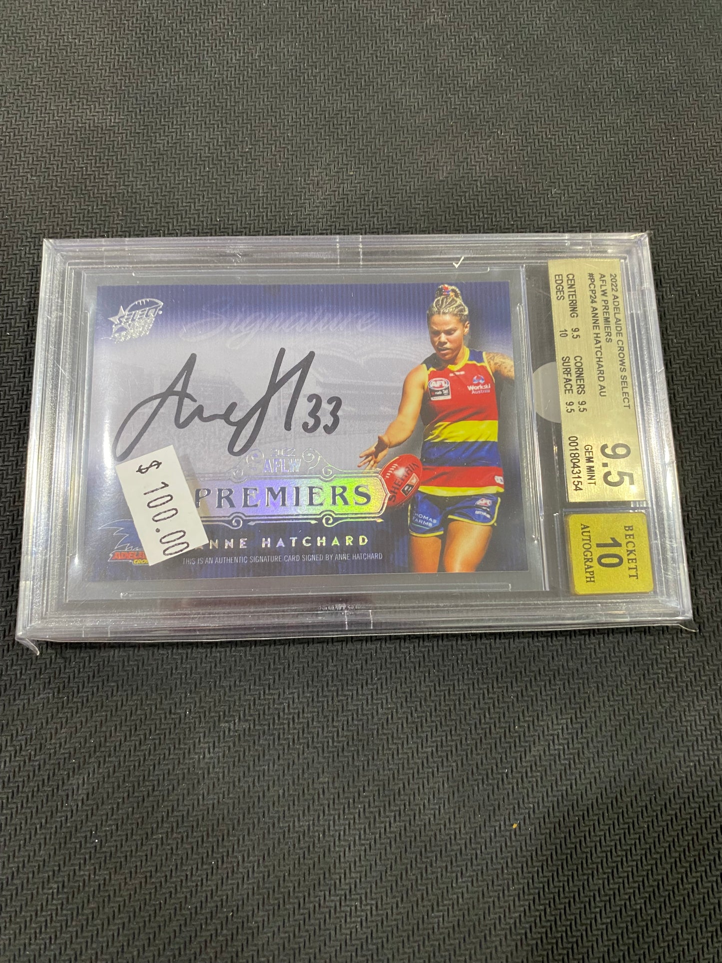 2022 AFLW Select - Anne Hatchard - BGS 9.5 - 2022 AFLW Premiers Signature 82/100
