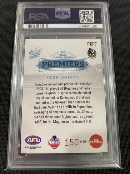2023 AFL Select - Josh Daicos - PSA 10 - Limited Edition Premiers Platinum 150/200