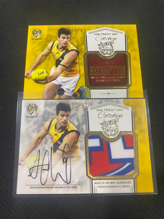 2016 AFL Select Certified - Trent Cotchin - Patch Signature 60/80 ( AFL LOGO PATCH )