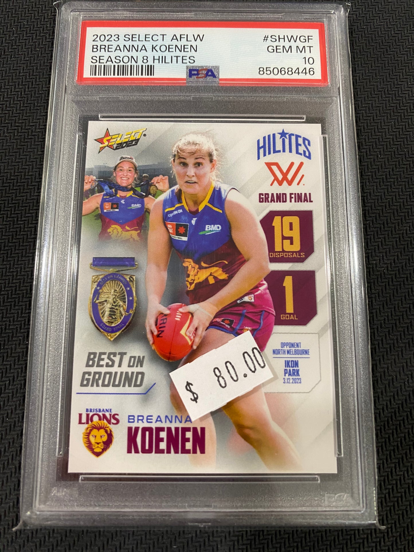 2023 AFLW Select - Breanna Koenen - PSA 10 - Season 8 Hilites 45/105