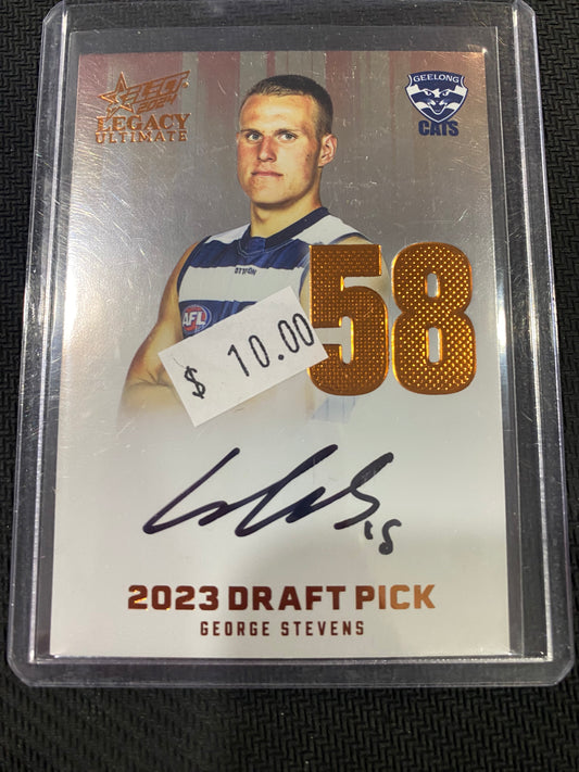 2024 AFL Select Legacy Ultimate - George Stevens - Draft Pick Signature Copper 121/175