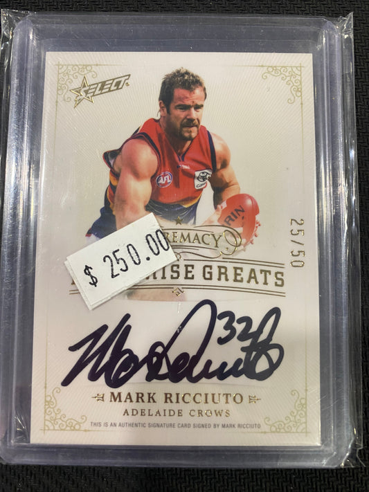 2024 AFL Select Supremacy - Mark Ricciuto - Franchise Greats Signature 25/50