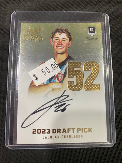 2024 AFL Select Legacy Ultimate - Lachlan Charleson - Draft Pick Signature Gold 54/85