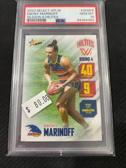 2023 AFLW Select - Ebony Marinoff - PSA 10 - Season 8 Hilites 23/85