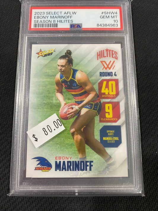 2023 AFLW Select - Ebony Marinoff - PSA 10 - Season 8 Hilites 23/85