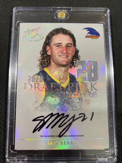 2021 AFL Select Optimum - Sam Berry - Draft Pick Signature Platinum 25/40