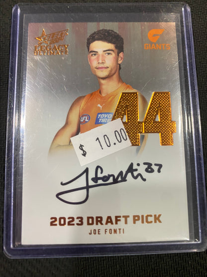 2024 AFL Select Legacy Ultimate - Joe Fonti - Draft Pick Signature Copper 093/175