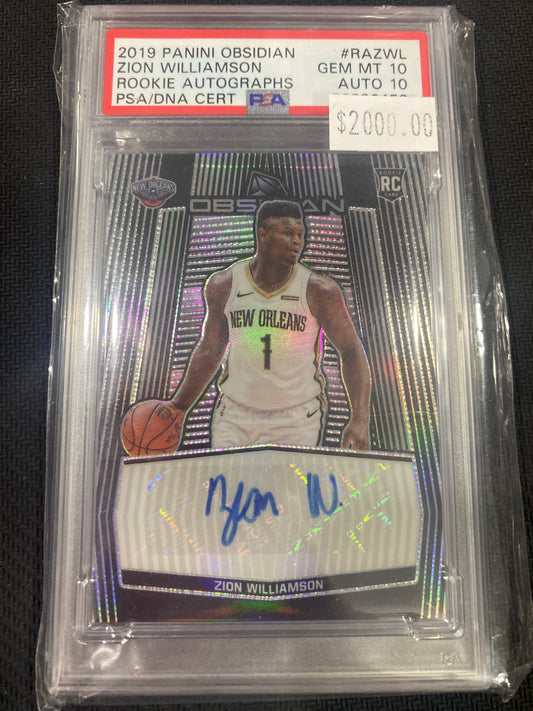 2020 NBA Panini Obsidian - Zion Williamson - PSA 10 - Auto 10 - POP 1 - Rookie Autograph 32/75