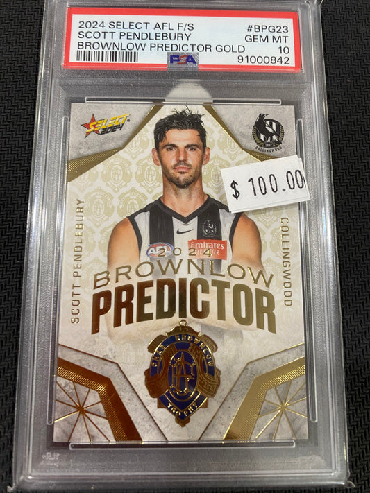 2024 AFL Select - Scott Pendlebury - PSA 10 - Brownlow Predictor Gold 32/315