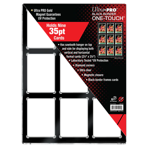 35PT 9-Card Black Border UV ONE-TOUCH Magnetic Holder