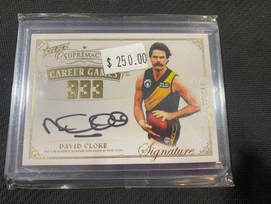 2024 AFL Select Supremacy - David Cloke - Career Games Signature 37/50