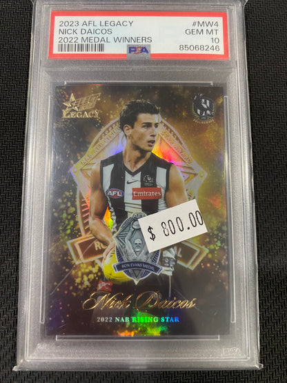 2023 AFL Select Legacy - Nick Daicos - PSA 10 - 2022 Medal Winners 21/50