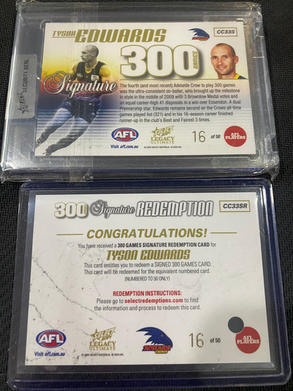 2024 AFL Select - Tyson Edwards - 300 Games Signature 16/50