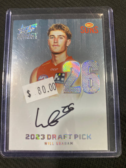 2024 AFL Select Legacy Ultimate - Will Graham - Draft Pick Signature Platinum 14/40