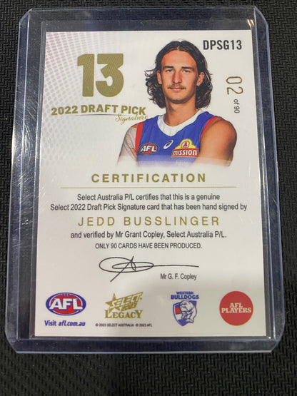 2023 AFL Select Legacy - Jedd Busslinger - Draft Pick Signature Gold 02/90