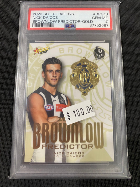 2023 AFL Select - Nick Daicos - PSA 10 - Brownlow Predictor Gold 57/260