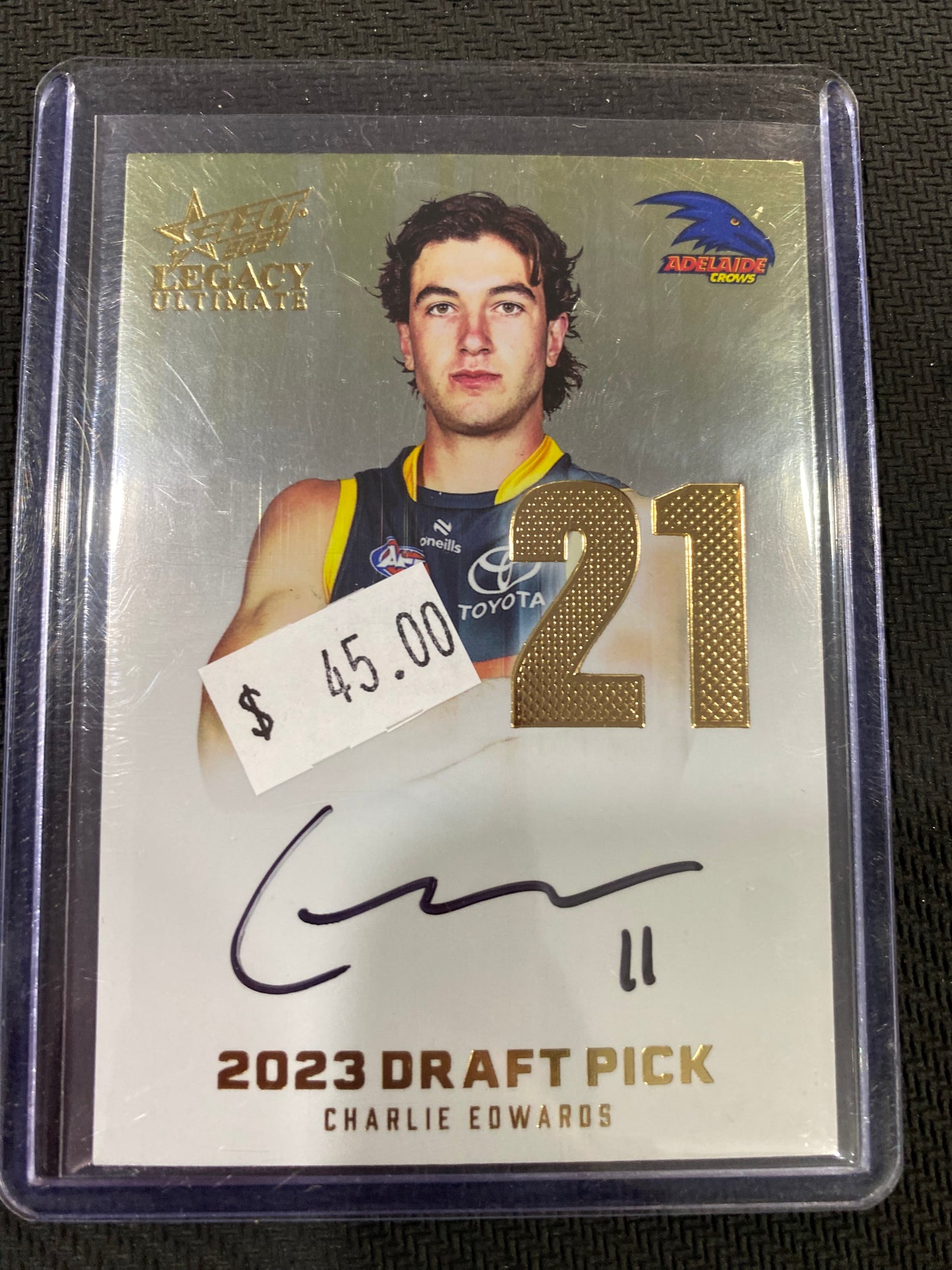 2024 AFL Select Legacy Ultimate - Charlie Edwards - Draft Pick Signature Gold 07/85