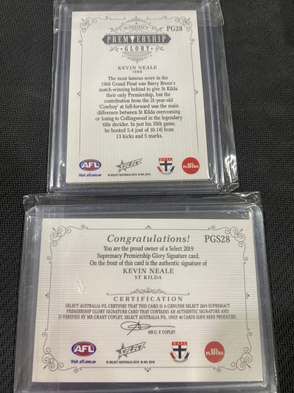 2019 AFL Select - Bundle - Kevin Neale - Premiership Glory Insert 25/40 & premiership Glory Signature 40/40