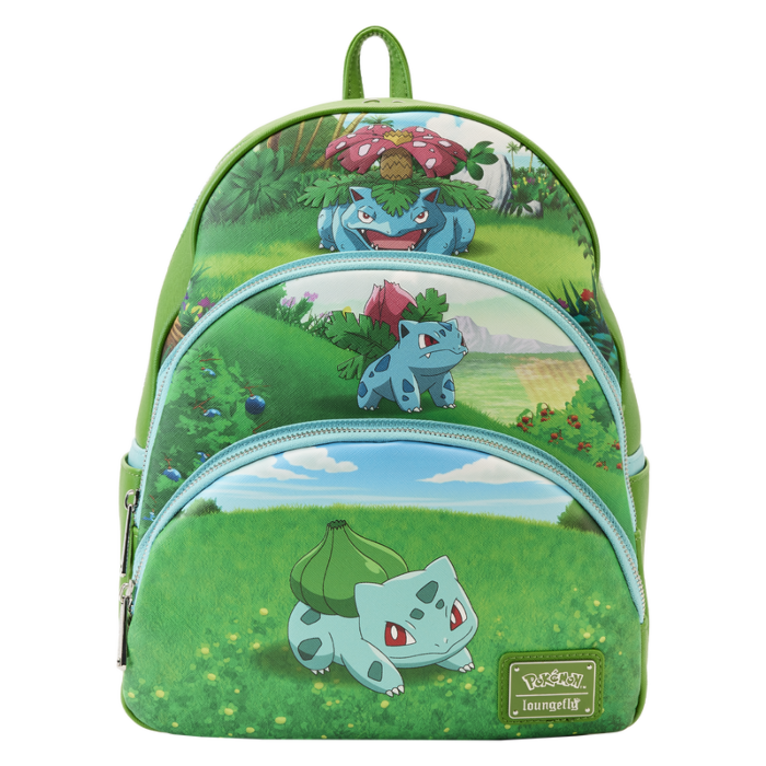 LOUNGEFLY - Pokemon - Bulbasaur Evolutions 12” Faux Leather Backpack