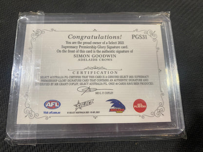 2021 AFL Select Supremacy - Simon Goodwin - Premiership Glory Signature 25/40