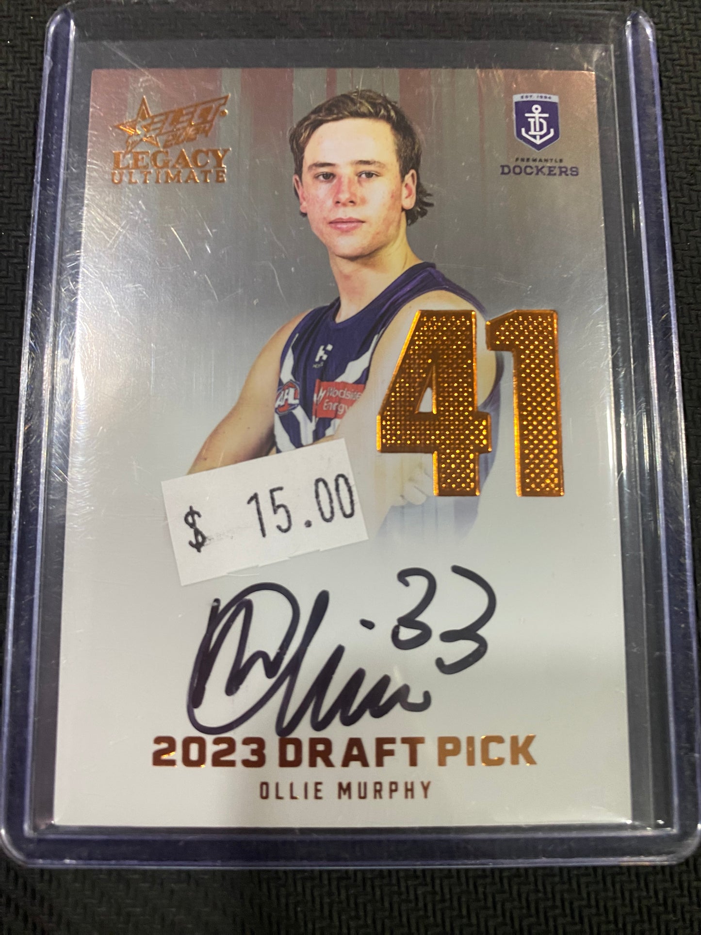 2024 AFL Select Legacy Ultimate - Ollie Murphy - Draft Pick Signature Copper 120/175