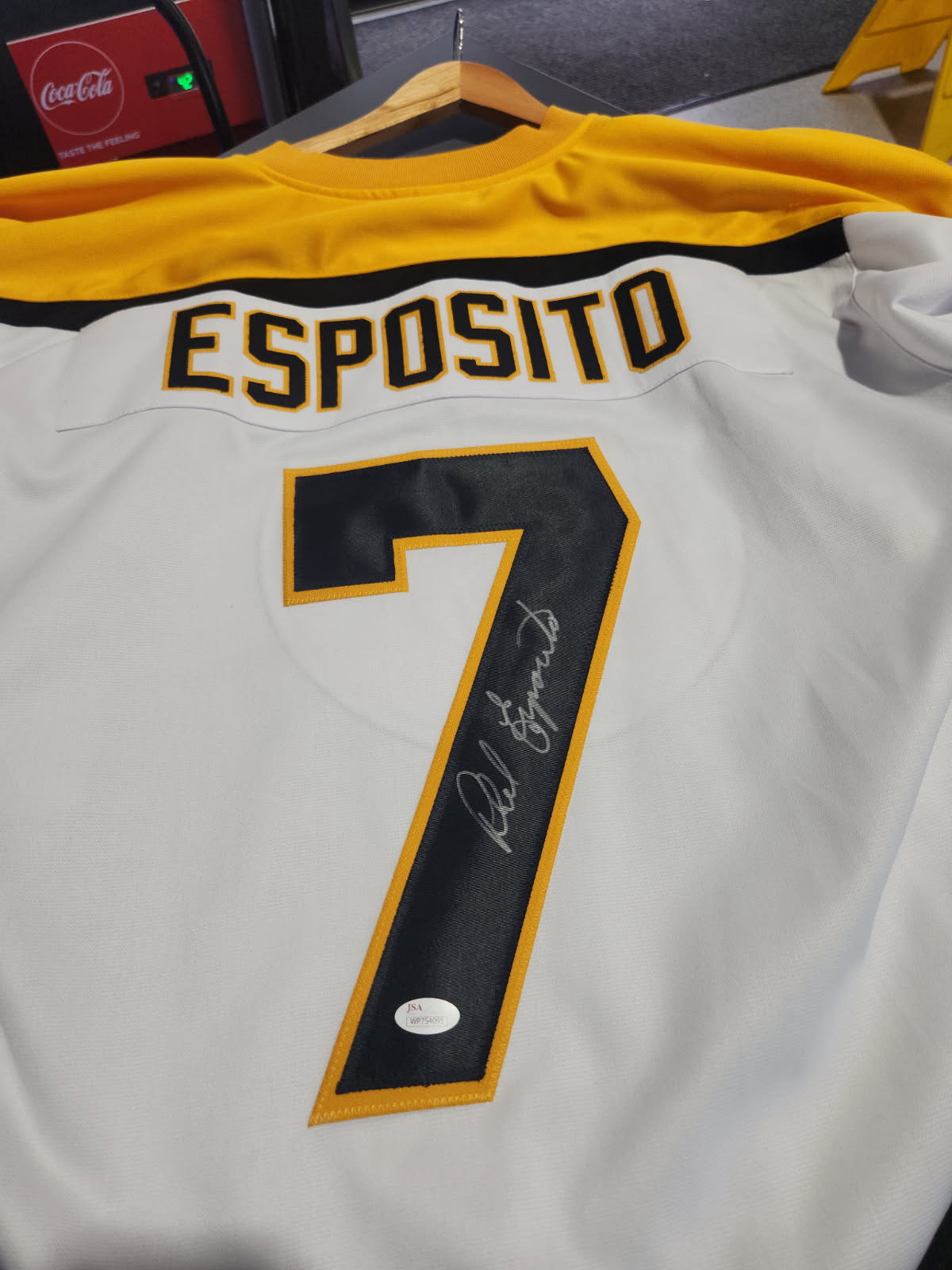 PHIL ESPOSITO Signed Boston Bruins White JSA Authentication Witness PRO Jersey - HOF1984