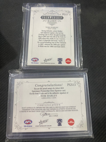2019 AFL Select Supremacy - Bundle - Tom Harley - Premiership Glory Insert 23/40 & Premiership Glory Signature 30/40