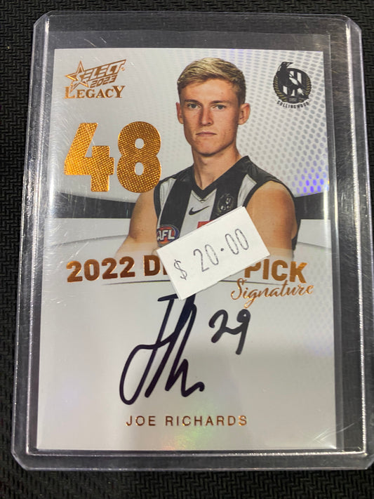 2023 AFL Select Legacy - Joe Richards - Draft Pick Signature Copper 107/175