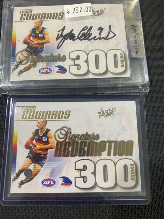 2024 AFL Select - Tyson Edwards - 300 Games Signature 16/50