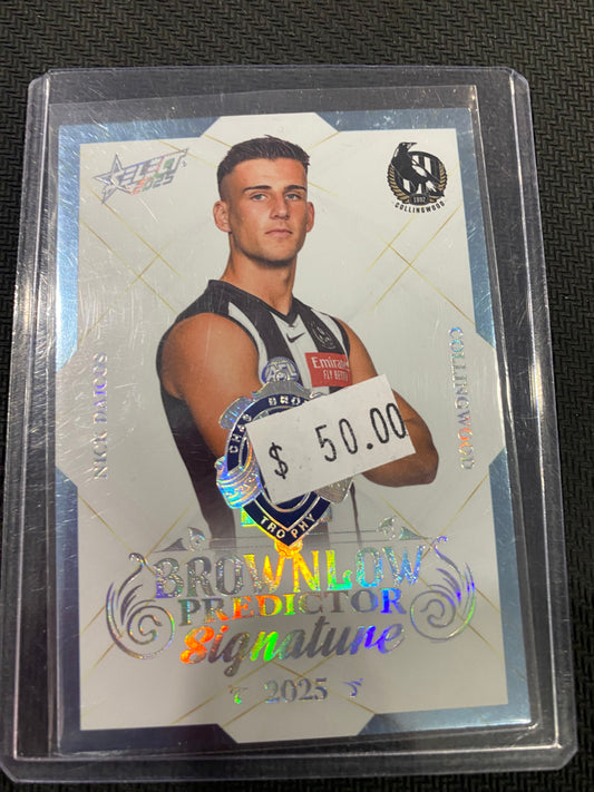 2025 AFL Select - Nick Daicos - Brownlow Predictor Signature Platinum 50/60