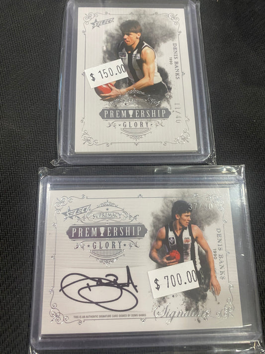 2019 AFL Select Supremacy - Bundle - Denis Banks - Premiership Glory Insert 11/40 & Premiership Glory Signature 37/40