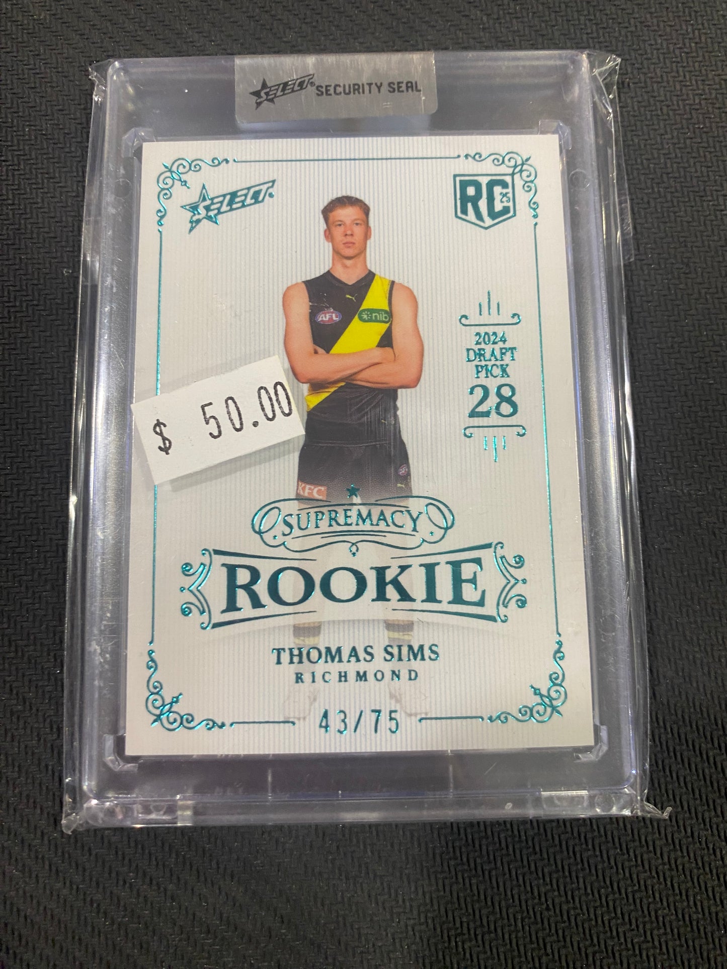 2025 AFL Select Supremacy Rookie - Thomas Sims - Rookie 43/75