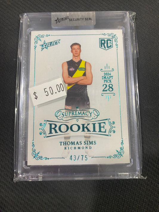 2025 AFL Select Supremacy Rookie - Thomas Sims - Rookie 43/75