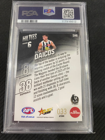 2025 AFL select - Nick Daicos - PSA 9 - Hilites 33/844