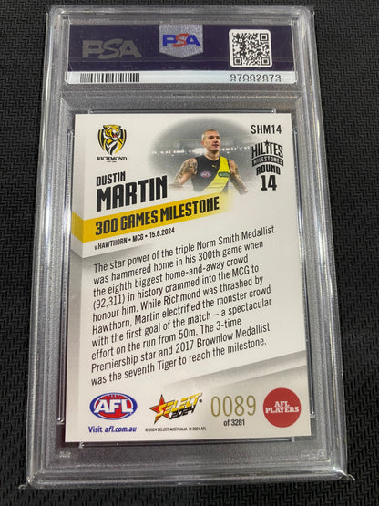 2024 AFL Select - Dustin Martin - PSA 10 - Milestones 89/3281