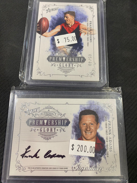 2019 AFL Select Supremacy - Bundle - Frank Adam’s - Premiership Glory Insert 05/40 & Premiership Glory Signature 09/40