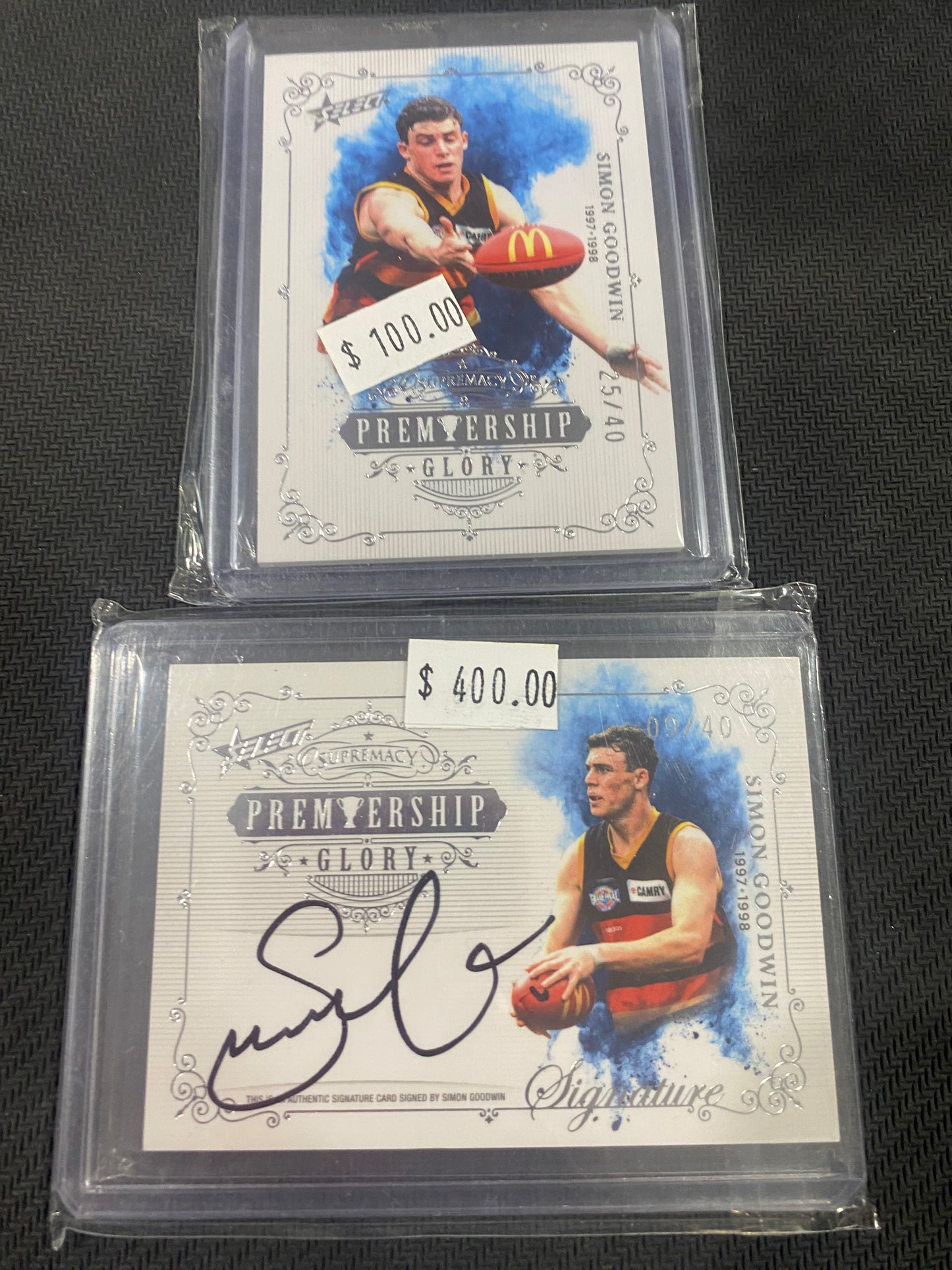 2021 AFL Select Supremacy - Bundle - Simon Goodwin - Premiership Glory Insert 25/40 & Premiership Glory Signature 09/40