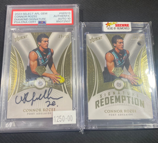 2023 AFL Select Gem - Connor Rozee - PSA Auto 10 - Diamond Signature 29/35